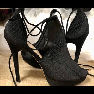 Sleek Black velvet Aldo heels